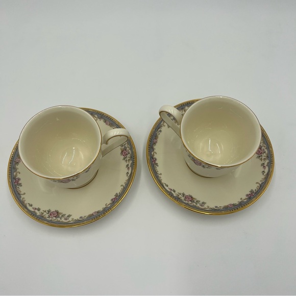 LENOX SOUTHERN VISTA FOOTED CUP AND SAUCER SET OF TWO - Picture 4 of 9